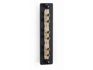Black Box Corporation JPM450B - LOW-DENSITY MULTIMODE FIBER ADAPTER PANEL - CERAMIC SLEEVE, (3) ST DUPLEX, BEIGE