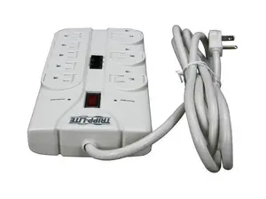 Tripp Lite TLP808TEL - Eaton Tripp Lite Series Protect It! 8-Outlet Computer Surge Protector, 8 ft. (2.43 m) Cord, 2160 Joules, Tel/Modem/Fax Protection
