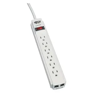 Tripp Lite(r) By Eaton(r) TLP604TEL - 6 OUTLET+PHONE SURGE