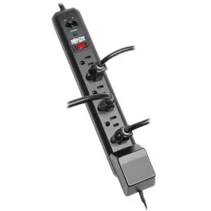 Eaton Tripplite TLP76RBTEL - EATON, PROTECT IT! 7-OUTLET SURGE PROTECTOR, 6-FT. CORD, 1080 JOULES, MODEM/FAX PROTECTION, BLACK HOUSING
