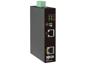 Tripp Lite NPOEI-60W-1G - EATON, INDUSTRIAL GIGABIT ETHERNET POE INJECTOR, 60W POE++, 802.3BT, MIDSPAN, -40 DEGREE C TO +75 DEGREE C, IP30 HOUSING, DUAL 24-57VDC, DIN RAIL, 1 PORT