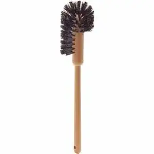 Rubbermaid RCP 632000BRN - Commercial 17" Handle Toilet Bowl Brush - 1.50" Synthetic Polypropylene Bristle - 17" Handle Length - 18.5" Overall Length - Plastic Handle - Brown, Yellow - 1 Each