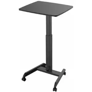 Kantek KTK STS300B - Mobile Height-Adjustable Compact Sit-Stand Desk - Rectangle Top - 17.60 lb Capacity - Height Adjustable - 29.60" to 44.20" Adjustment - 23.60" Table Top Width x 20.50" Table Top Depth - 44.20" Height x 23.60" Width x 20.50" Depth - Assembly Required - Black - Steel, Medium Density Fiberboard (MDF) - 1 Each