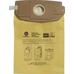 Techtronic Industries Co Ltd AH10273 - Hoover HushTone 6-Quart Vacuum Bags - 10 / Pack - Type CB1 - 1.50 gal - Durable, Self-sealing, Disposable, Micro Allergen - Yellow