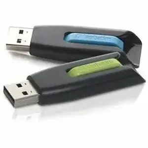 Verbatim VER 99127 - 32GB Store 'n' Go® V3 USB 3.2 Gen 1 Flash Drive - 2pk - Blue, Green - 32 GB - USB 3.2 (Gen 1) - Blue, Green - Lifetime Warranty - 2 / Pack - TAA Compliant