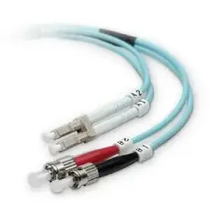 Belkin F2F402L020MG - Fiber Optic Duplex Patch Cable - 65.62 ft Fiber Optic Network Cable for Network Device - First End: 2 x LC Network - Male - Second End: 2 x ST Network - Male - Patch Cable - 50/125 µm - Aqua - 1 Each