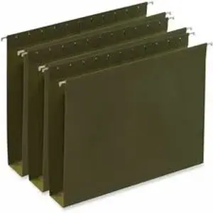 Universal Products UNV 14142 - Universal 1/5 Tab Cut Letter Hanging Folder - 8 1/2" x 11" - 2" Expansion - Assorted Tab Position - 11 pt. - Stock - Standard Green - 25 / Box