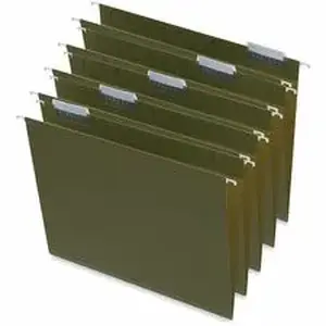 Universal Products UNV 14141 - Universal 1/5 Tab Cut Letter Hanging Folder - 8 1/2" x 11" - 1" Expansion - Assorted Tab Position - 11 pt. - Stock - Standard Green - 25 / Box