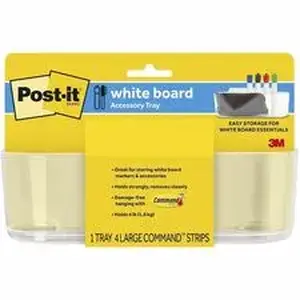 3m CAMZ38346S - Post-it® Dry-Erase Accessory Tray - 5.2" Height x 8.4" Width x 3" Depth - Plastic - Clear - 1 Each