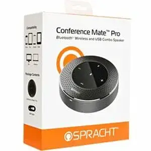Spracht SPT MCP4010 - MCP4010 Speakerphone - Wired/Wireless Bluetooth - Skype, Zoom, Cisco Webex, Microsoft Teams, GoTo Meeting - Omni-directional Microphone(s) - Black