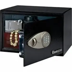 Master Lock Company SEN X055 - Sentry Safe Small Security Safe with Electronic Lock - 0.50 ft - Key Lock - 2 Live-locking Bolt(s) - Internal Size 8.50" Height x 13.62" Width x 8.62" Depth - Overall Size 8.7" Height x 13.8" Width x 10.6" Depth - Black - Steel