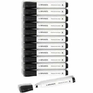 U Brands UBR 2925U0112 - Chisel Tip Dry-Erase Markers - Black Ink - 12 / Pack
