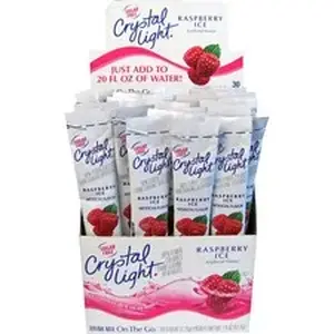 Heinz KRF 7980 - Crystal Light On-The-Go Raspberry Mix Sticks - Powder - 0.08 oz - Raspberry Ice - 30 / Box