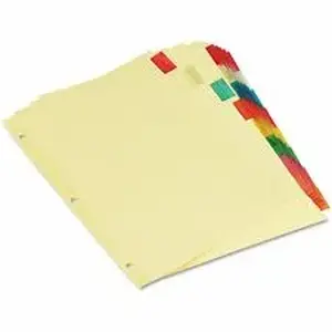 Universal Products UNV 21872 - Universal Insertable Tab Index, 8-Tab, 11 x 8.5, Buff, Assorted Tabs, 6 Sets - 8 Write-on Side Tab(s) - Letter - 8.50" Width x 11" Length - 3 Hole Punched - Buff Paper Divider - Assorted Plastic Tab(s) - Recycled - Customizable, Mylar Reinforced Edge - 6 / Pack
