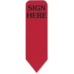 Tops Business Forms RTG 91012 - Redi-Tag Sign Here Reversible Red Refill Rolls - 720 - 1 7/8" Flag/Note Width x 9/16" Flag/Note Length - Arrow - SIGN HERE - Red - Removable - 120/Roll - 6 / Box