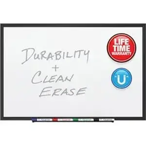 Acco Brands QRT 2548B - Quartet DuraMax Classic Whiteboard - 96" (8 ft) Width x 48" (4 ft) Height - White Porcelain Surface - Black Aluminum Frame - Rectangle - Horizontal/Vertical - Magnetic - 1 Each