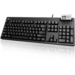 Adesso AKB-630SB-TAA - EasyTouch 630SB - Smart Card Reader Keyboard - Cable Connectivity - USB 2.0 Interface - 104 Key(s) - English (US) - QWERTY Layout - Computer - PC - Membrane Keyswitch - Black