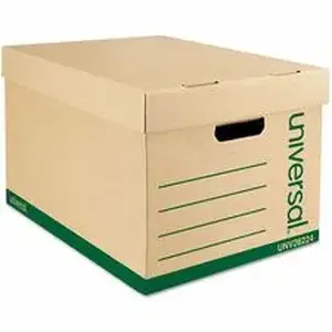 Universal Products UNV 28224 - Universal Storage Case - Internal Dimensions: 12" Width x 15" Depth x 10.25" Height - Media Size Supported: Letter, Legal - Lift-off Closure - Heavy Duty - Stackable - Corrugated Fiberboard - Kraft, Green - For Box File - 12 / Carton