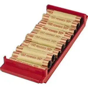 Controltek CNK 560560 - Coin Trays for Pennies - Stackable - 10 Coin Compartment(s) - Red - Plastic - 4 / Pack