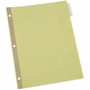 Universal Products UNV 20861 - Universal Index Divider - 5 Side Tab(s) - Letter - 8.50" Width x 11" Length - 3 Hole Punched - Buff Paper Divider - Clear Plastic Tab(s) - Recycled - Customizable, Double-sided, Gold Reinforced Binding Edge - 24 / Box