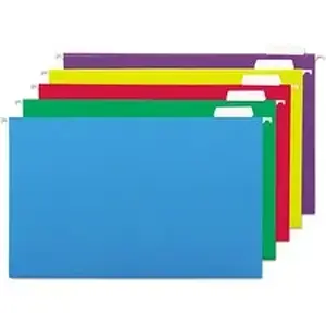 Universal Products UNV 14221 - Universal 1/5 Tab Cut Legal Hanging Folder - 8 1/2" x 14" - Assorted Tab Position - 11 pt. - Stock - Assorted, Blue, Bright Green, Red, Violet, Yellow - 25 / Box