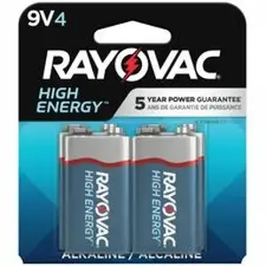 Energizer RAY A16044TK - Rayovac High-Energy Alkaline 9-Volt Batteries - For Multipurpose - 9V - 9 V DC - 4 / Pack