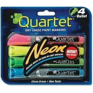Acco Brands QRT 79551 - Quartet Neon Dry-Erase Markers - Neon Pink, Yellow, Green, Blue Ink - 4 / Pack