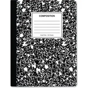Universal Products UNV 20957 - Universal Quadrille/Graph Notebook - 1 Subject(s) - 100 Sheets - Sewn - Quad Ruled Front Ruling - 38 lb Basis Weight - 9.75" Height x 7.5" Width - White Paper - Black Marble Paper Cover - 6 / Pack