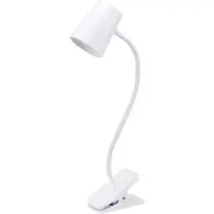 Black & Decker BOS LED2103 - Bostitch Adjustable LED Clamp Light - 5.20 W LED Bulb - Adjustable, Flexible Neck, Adjustable Head - Silicone - Desk Mountable, Wall Mountable - White - for Desk, Cubicle, Home, Office, Classroom, Communal Area