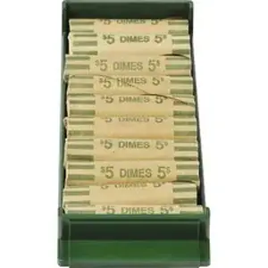 Controltek CNK 560562 - Coin Trays for Dimes - Stackable - 10 Coin Compartment(s) - Green - Plastic - 4 / Pack