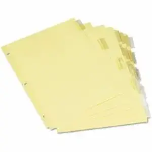 Universal Products UNV 21871 - Universal Insertable Tab Index, 5-Tab, 11 x 8.5, Buff, Clear Tabs, 6 Sets - 5 Write-on Side Tab(s) - Letter - 8.50" Width x 11" Length - 3 Hole Punched - Buff Paper Divider - Clear Plastic Tab(s) - Recycled - Customizable, Mylar Reinforced Edge - 6 / Pack