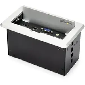 Startech STC BOX4HDECP2 - .com Conference Table Connectivity Box for A/V - 4K - Cable Box - Silver - 6.70" Length - 1 Each - TAA Compliant