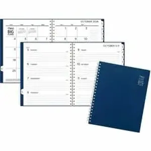 Acco Brands AAG CRW63020 - Mead 2022-2023 BIG PLANS Weekly Monthly Planner, Navy, Large, 8 1/2" x 11" - Large - Weekly, Monthly - 15 Month - July 2025 to September 2026 - 1 Week, 1 Month Double Page Layout - 8 1/2" x 11" Sheet Size - White Sheet - Wire Bound - Blue - Poly - Navy Cover - 1 Each