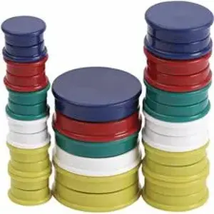 Universal Products UNV 31251 - Universal Board Magnet - Circle - Heavy Duty - 30 / Pack - Assorted, Blue, Green, Red, White, Yellow