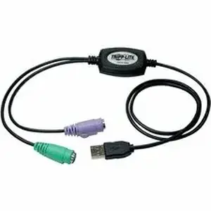 Eaton Tripplite TRP B015000 - Tripp Lite series USB to PS/2 Adapter - (PS/2)/USB Data Transfer Cable - First End: 1 x 4-pin USB Type A - Male - Second End: 6-pin Mini-DIN (PS/2)