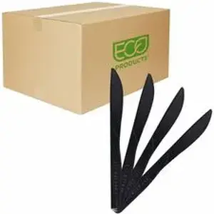 Eco-products,inc. EPS111 - Eco-Products 6" Recycled Polystyrene Knives - Black - 50/Pack - 20 / Carton
