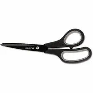 Universal Products UNV 92021 - Universal Scissors - 3.50" Cutting Length - 8" Overall Length - Left/Right - Stainless Steel - Pointed Tip - Black, Blue - 1 Each