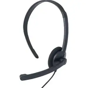 Verbatim VER 70722 - Mono Headset with Microphone and In-Line Remote - Mono - Mini-phone (3.5mm) - Wired - 32 Ohm - 20 Hz to 20 kHz - Over-the-head - Monaural - Circumaural - 5.25 ft Cable - Omni-directional Microphone