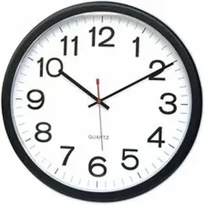 Universal Products UNV 11381 - Universal Wall Clock - Analog - Quartz - Black Case - Plastic