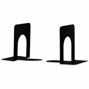 Universal Products UNV 54051 - Universal Economy Bookends, 4.75 x 5.25 x 5, Heavy Gauge Steel, Black, Pair - 5" Height x 4.75" Width x 5.25" Depth - Rounded Corner - Black - Steel, Metal - 1 Pair
