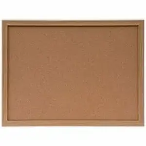 Universal Products UNV 43602 - Universal Bulletin Board - 18" Board Height x 24" Board Width - Tan Natural Cork Surface - Self-healing, Corner, Durable - Oak Wood Frame - 1 Each