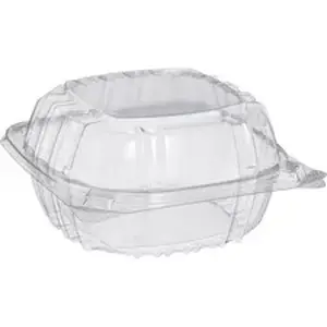 Dart Container Corporation DCC C57PST1 - Dart ClearSeal 6" Hinged Lid Container - Clear - Polyethylene Terephthalate (PET), Oriented Polystyrene (OPS), Plastic Body - 4 / Carton