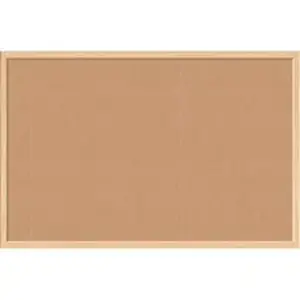 U Brands 266U00-01 - Cork Bulletin Board - 24" Board Height x 36" Board Width - Natural Cork Surface - Self-healing, Durable, Mounting System, Tackable, Sturdy - Birch Wood Frame - 1 Each