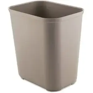 Rubbermaid RCP 254300BGCT - Commercial 28 QT Fire-Resistant Wastebaskets - 7 gal Capacity - Rectangular - Impact Resistant, Rust Resistant, Dent Resistant - 15.5" Height x 10.5" Width x 14.5" Depth - Thermoset Polyester - Beige - 6 / Carton