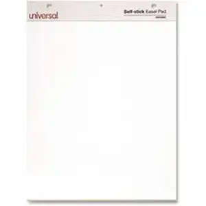 Universal Products UNV 35603 - Universal Self-Stick Easel Pad, Unruled, 25 x 30, White, 30 Sheets, 2/Carton - 1 Subject(s) - 30 Sheets - Plain - Stapled - 20 lb Basis Weight - 25" x 30" Sheet Size - 30" Height x 25" Width - White Paper - Cardboard Cover - 2 / Carton