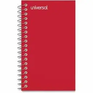 Universal Products UNV 20453 - Universal Wirebound Memo Book, Narrow Rule, Red Cover, (50) 5 x 3 Sheets, 12/Pack - 1 Subject(s) - 50 Sheets - Spiral - Narrow Ruled Front Ruling - 16 lb Basis Weight - 5" Height x 3" Width - White Paper - Orange Cover - 12 / Pack