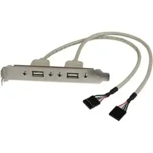 Startech STC USBPLATE - .com 2 Port USB A Female Slot Plate Adapter Cable - 2 x USB 2.0 Type A - Female - 2 x 5-pin - Silver - 1 Each