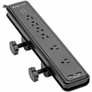 Eaton Tripplite TRP TLP606DMUSB - Tripp Lite series 6-outlet 2100J Surge Protector - NEMA 5-15P - 6 x NEMA 5-15R - 1875 VA - 2100 J - 120 V AC Input - 5 V DC Output - 35.5 kA - USB - 6 ft
