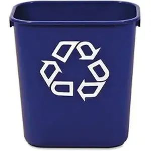 Rubbermaid RCP 295573BE - Commercial 13 QT Standard Deskside Recycling Wastebasket - 3.25 gal Capacity - Rectangular - Compact, Durable - 12.1" Height x 8.2" Width x 11.4" Depth - Resin - Blue - 1 Each