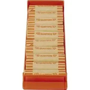 Controltek CNK 560563 - Coin Trays for Quarters - Stackable - 10 Coin Compartment(s) - Orange - Plastic - 4 / Pack
